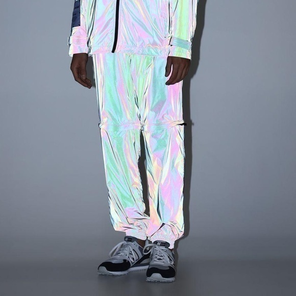 ALEXANDER MCQUEEN Arcade Off-Zip Reflective Track Pants Silver - Picture 1 of 14